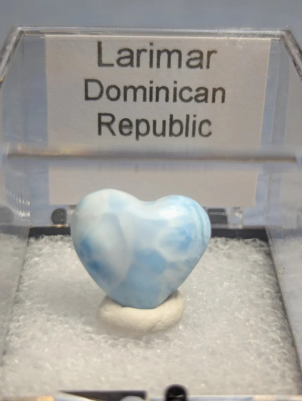Larimar Polished Heart Cabachon Piece